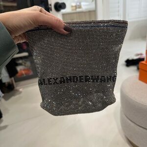 Alexander Wang Sparkling Silver Wristlet